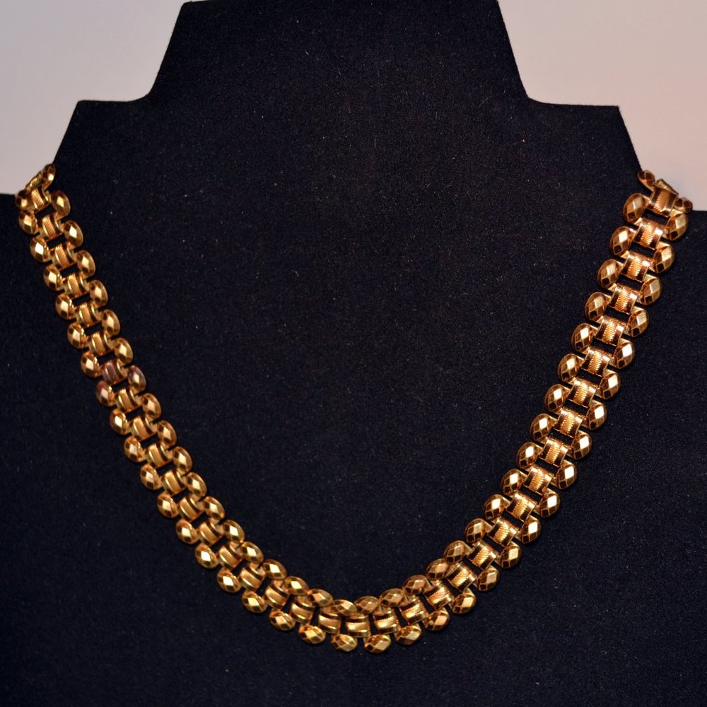 Vintage Gold Plated Art Deco Choker (15-inch) Necklace